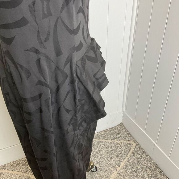 Vintage 80s Young Edwardian Women's Small Black Full Zip Maxi Dress Short Sleeve - Picture 3 of 16